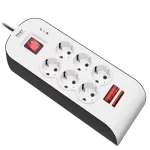 محافظ ولتاژ ۶ خانه 5 متری مناسب صوتی‌، تصویری و کامپیوتر پارت الکتریک